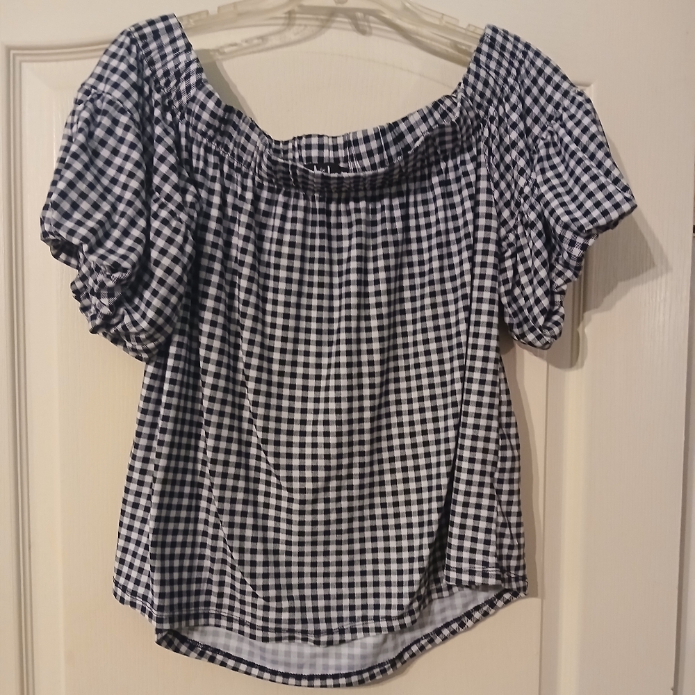Gingham Off-Shoulder Top